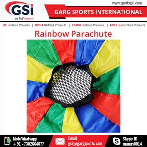 GSI 16-футовый настраиваемый логотип Радужный нейлоновый парашют игрушка для игры на открытом воздухе для детей для игр и обучения и унисекс для детей - Product Image 2