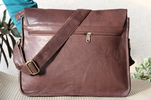 Porte-documents en cuir véritable unisexe, sac à main pour ordinateur portable, sacoche - Product Image 5