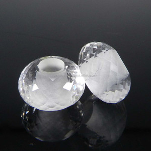 16x10mm x 5,5 Cuentas de cuarzo de cristal facetado 18cts Roundel Piedra preciosa suelta con gran agujero IG5405 Producto natural - Product Image 1