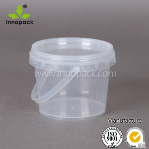 500ml pequeño caramelo comida grado transparente de cubo de plástico con mango con tapa - Product Image 2