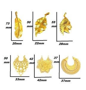 หัวหน้าอินเดีย24K เสน่ห์ชุบทองจี้-วัด50มม. X 25มม - Product Image 3