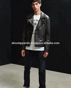 Ropa Hombre Tan Moto Chaqueta de cuero Transpirable Personalizado Cuero de oveja Invierno Proveedores a granel Venta al por mayor con decoración de piel - Product Image 3