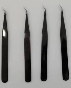 Pinzas Profesionales para Pestañas de Plasma Negras, Pinzas Curvas de Acero Inoxidable de 3 mm con Logotipo Personalizado, Pinzas para Pestañas al por Mayor - Product Image 1