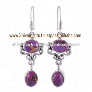 New Fashion Turquoise Gemstone <b>Earring</b> Solid 925 Sterling <b>Silver</b> Jewelry Wholesaler & Manufacturer - Product Image 2