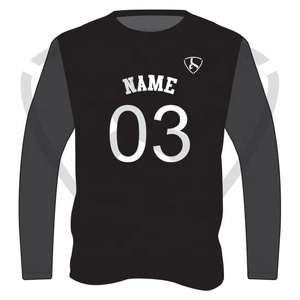Maillot de basketball personnalisé pour homme, rouge, manches longues, impression par sublimation, évacuation de l'humidité, col rond, manches complètes, vêtements d'équipe pour adultes - Product Image 6