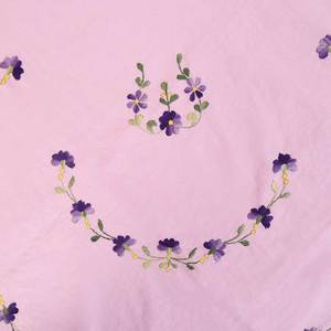 BL-146 de drap de lit fait main rose clair violet pétales feuilles vertes - Product Image 3