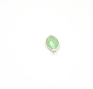 Gema de Calcedonia de Perú, joyería chapada en plata, fabricación de joyería, forma de marquesa, Conector de bisel facetado - Product Image 3