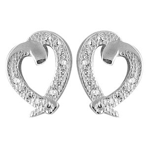 Lovely CZ Gemstone fabricante de joyería de moda de alta gama 925 pendientes de plata esterlina zirconia cúbica pendientes en forma de corazón - Product Image 1