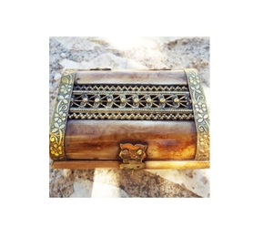 Caja Suri de lujo con incrustaciones de hueso hechas a mano en dos tonos azul y blanco organizador de joyero de lujo para mujeres y niñas decoración de joyas - Product Image 4