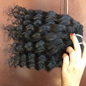 Extensions de cheveux vierges Remy indiennes, donneur unique, naturelles, ondulation profonde lâche, non traitées, cuticules alignées, cheveux de temple, cheveux sains - Product Image 2