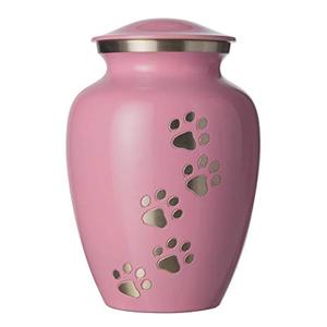 Magnifiques urnes funéraires en laiton/aluminium doré brun pour les empreintes de pattes d'animaux de compagnie pour les cendres funéraires - Product Image 2