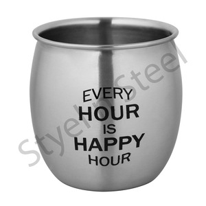 Tasse en cuivre en acier inoxydable Mule de Moscou Ensembles de Mules de Moscou Mule de Moscou Design imprimé sans poignée - Product Image 1