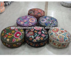 Nouveautés 2022, pouf décoratif personnalisé, tissu bohème, broderie, magnifique motif floral imprimé, ensemble multi-pièces - Product Image 2