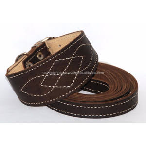 Collier de chien en cuir de haute qualité boucle en laiton massif Design marron personnalisé pour les races moyennes à grandes Style d'entraînement de luxe - Product Image 1