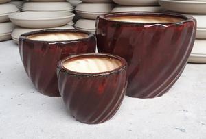 Maceta de cerámica de jardín, arcilla blanca y roja para interior - Product Image 3