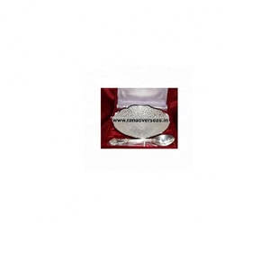 Tazón de servicio Chapado en plata con cuchara para regalo de retorno - Product Image 2
