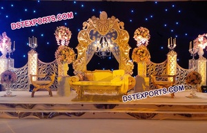 De estilo Bollywood decoración de escena de boda hermosa recepción etapa decoración de estilo Bollywood recepción conjunto de etapas - Product Image 2