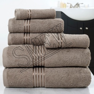 Cotton Hotel Bath <b>Towels</b> Taupe Brown - Product Image 3