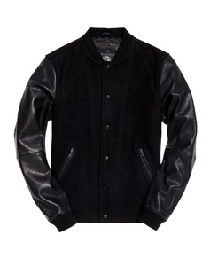 Chaqueta bomber de cuero universitario para hombre, ropa de invierno, chaqueta de cuero genuino cálido para hombre - Product Image 1
