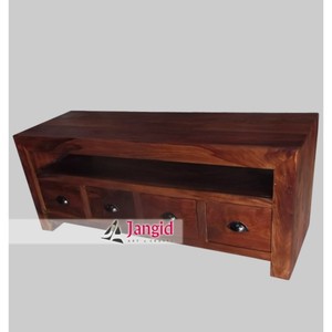 Indio de madera de sheesham, muebles de madera de gabinete de tv con 4 cajones - Product Image 1