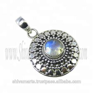 Gran oferta, colgante de piedra lunar arcoíris de Plata de Ley 925, colgantes y dijes de joyería fina de plata de lujo para regalo de mujeres y hombres - Product Image 2