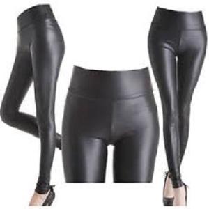 Custom Black Casual High-Waisted Breathable <b>Knitted</b> Wet Look <b>Leggings</b> for Women Gym Tights - Product Image 1