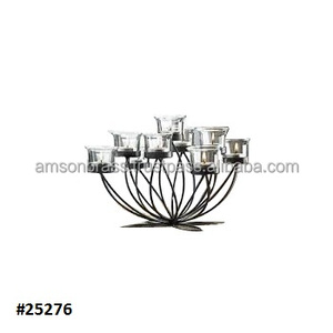 Vintage Wrought Iron Floor <b>Candle</b> <b>Holder</b> Chamberstick Style Metal Iron <b>Black</b> <b>Candle</b> Stand for Table Center - Product Image 6