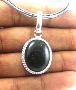 92.5 Sterling Silver Mix Shape Natural <b>Picture</b> & Black Jasper & Bronzite Gemstone <b>Charm</b> Pendant Gift Necklace - Product Image 2