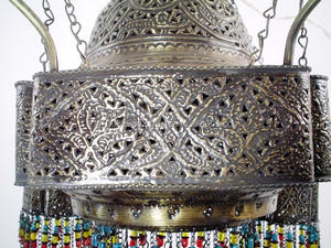 BR193 Lustre en perles d'araignée en laiton énorme de style antique pour allumer des lumières et des lustres suspendus - Product Image 5