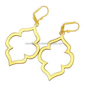 Solid 925 Sterling silver With gold plated plain supplier earrings Fashionable Earring For Wedding Anniversary Or Gift For Women - Product Image 1