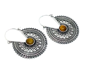 Boucle d'oreille en laiton et tigre, pour la mode, unique, belle, anneaux - Product Image 3