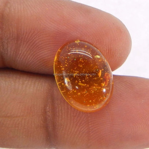 Ámbar Amarillo Sintético Creado en Laboratorio, Piedra Artificial, Cabujón Ovalado de 14x10 mm, 3.45 Quilates, Calidad AA, Gema Suelta para Joyería, Ishu Gems - Product Image 3