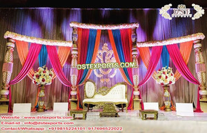 Rajwada mariage événement scène décor accessoires mariage indien Maharaja Temple scène Royal hindou mariage scène décoration - Product Image 3