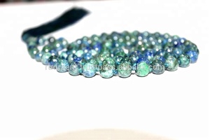 สร้อยคอลูกปัดแบบคลาสสิกสำหรับทุกเพศอัญมณี Azurite ลูกปัดมาลามีพู่แบบผูกห่วงโซ่ที่นับถือศาสนาพุทธของขวัญสำหรับบุคคลที่สาม - Product Image 5