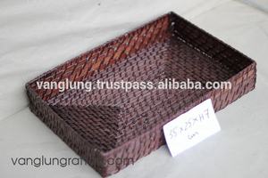 Vietnam fabriqué en bois style ferme lavable tissé écologique plateau de service poignées décoratives taille personnalisable couleur - Product Image 5