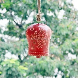Campana de decoración de jardín para el hogar, campanilla de metal de hierro indio amarillo, venta al por mayor - Product Image 4