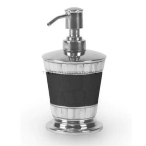 Distributeur de savon décoratif et métal en acier inoxydable pour lavabo pompe lisse anti-rayures pour salle de bain 4x4x7 pouces - Product Image 1