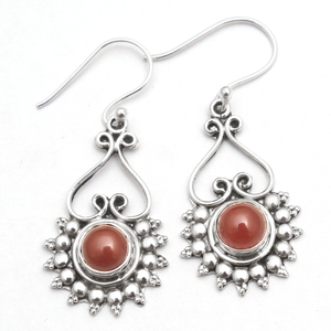 Handmade Bohemian Larimar Carnelian <b>Moonstone</b> Designer Gemstone <b>Earring</b> 925 Sterling Silver Jewelry Women Drop & Dangle <b>Earring</b> - Product Image 5