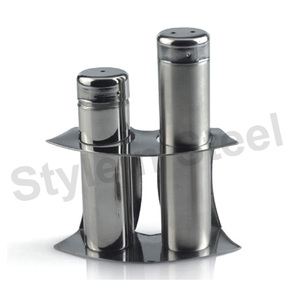 Stainless Steel Grinder Bottle Pepper Mill and Salt Mill Bottle <b>Spice</b> Grinder Salt & Pepper With <b>Holder</b> - Product Image 1
