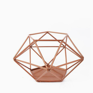 Copper Plated Diamond Shape <b>Tea</b> <b>Light</b> Votive <b>Candle</b> Holder - Product Image 1