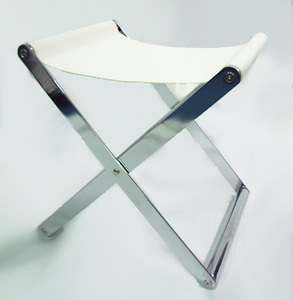 Taburete plegable de asiento de cuero PU con tubo de Metal contemporáneo en forma de X para uso en dormitorio, Hotel, apartamento - Product Image 1