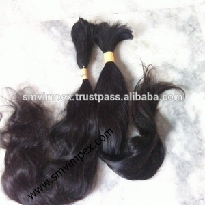 8 "hasta 40" Textura natural marrón natural Suave y suave Cabello humano rizado natural indio a granel de la India - Product Image 3
