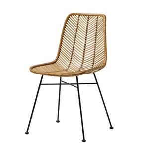 Silla de sala de estar de ratán natural contemporáneo, muebles de uso doméstico de ocio con pata de metal elegante - Product Image 3