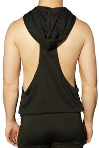 Débardeur à capuche pour homme, style streetwear, hip-hop, grande taille, respirant, séchage rapide, personnalisable, 100% coton, pour la salle de sport et le fitness - Product Image 5