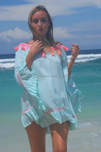 ชุดคลุมชายหาดแฟชั่นผู้หญิงสุดหรู ดีไซน์เก๋ไก๋ ปรับแต่งได้ ปักลาย Huipil แต่งระบาย ผ้าเนื้อละเอียด โชว์หลังเซ็กซี่ พร้อมพู่ห้อยระย้า - Product Image 2