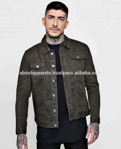 Venta caliente Unisex personalizado Slim Fit chaqueta de mezclilla de manga larga capucha de talla grande botón decoración Patchwork moda Jean diseño - Product Image 4