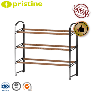 Pristine OEM Modern 1-Tier Portable <b>Shoe</b> Organizer <b>Wood</b>-Grain Finish Metal Entry Home Furniture <b>Storage</b> Taiwan Living Room - Product Image 6