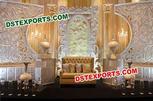 Cadres décoratifs indiens pour scène de mariage musulman, 7 pièces, décor mural du dos de jharoxha, pièces sculptées par un styliste - Product Image 6