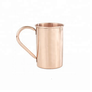 Taza de cilindro de cobre puro al por mayor de alta calidad con fabricación y proveedor de acabado de cobre brillante de la India - Product Image 1