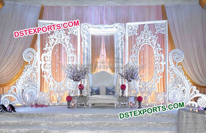 Paneles Tallados para Bodas Musulmanas, Escenario de Boda Moderno, Marcos de Fondo de Fibra para Bodas, Configuración de Marcos de Fibra Tradicionales, Evento en Suiza - Product Image 4